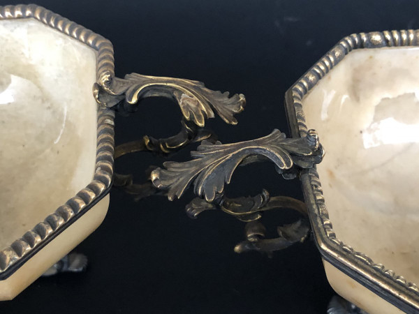 Pair Of Yellow Agate Cups Mounted In Gilded Silver - 19th century