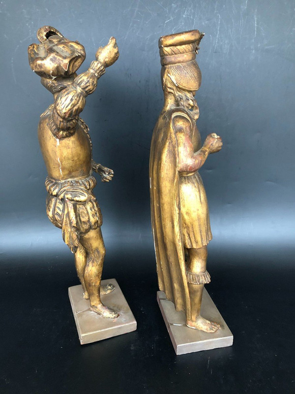 Pair Of 19th Century Gilded Wood Sculptures