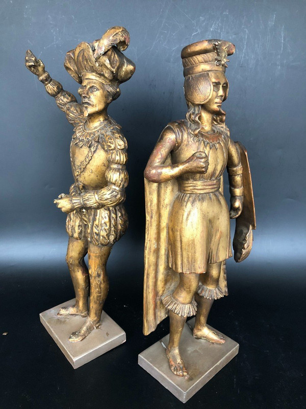 Pair Of 19th Century Gilded Wood Sculptures