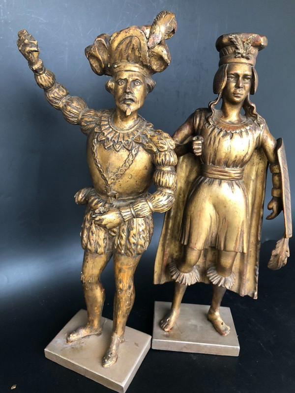 Pair Of 19th Century Gilded Wood Sculptures