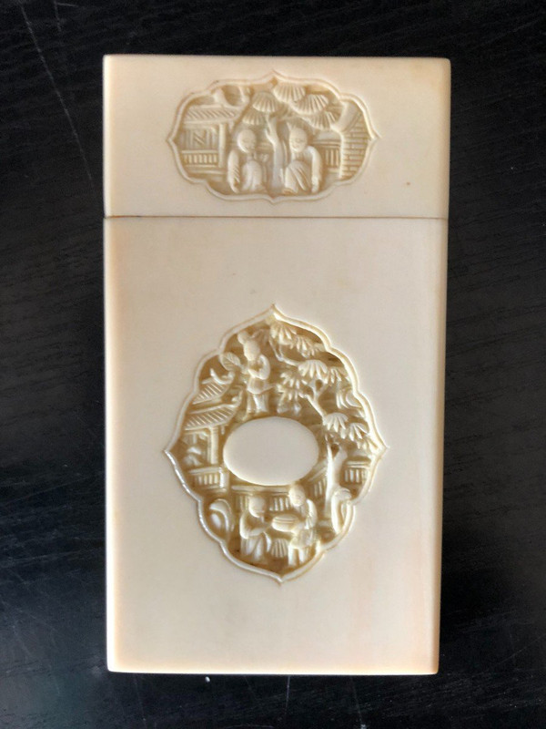 19th C Ivory Card Case - China - Canton