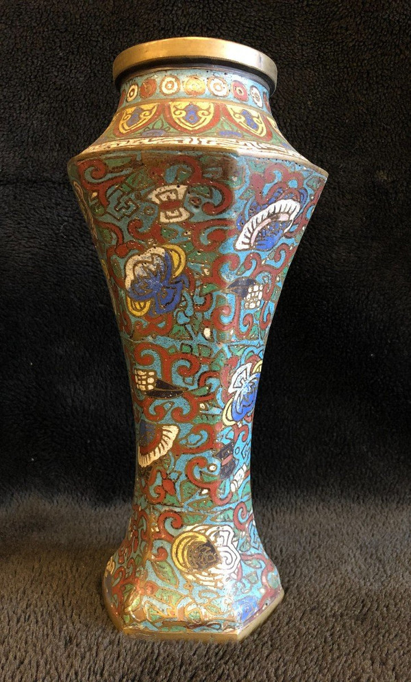 Paire De Vases En Bronze Cloisonné Japon XIXème Siècle