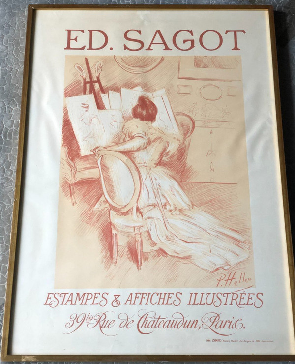 Paul César Helleu - Femme Dessinant - Ed. Sagot Vers 1900