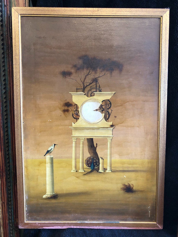 Pair Of Surrealist Paintings Around 1960