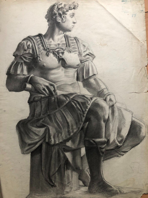 Old Academic Drawing Around 1900 By Chauvet Gaston - Pencil No. 4