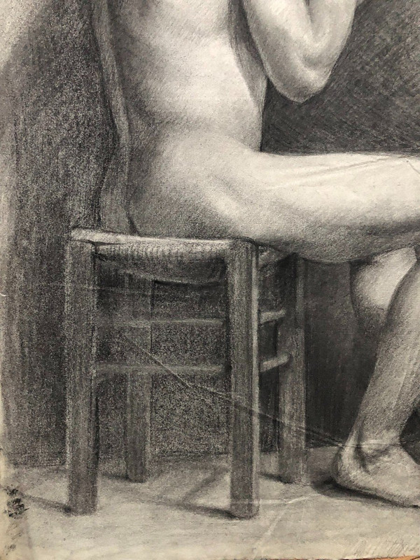 Old Academic Drawing Around 1900 By Chauvet Gaston - Pencil No. 6