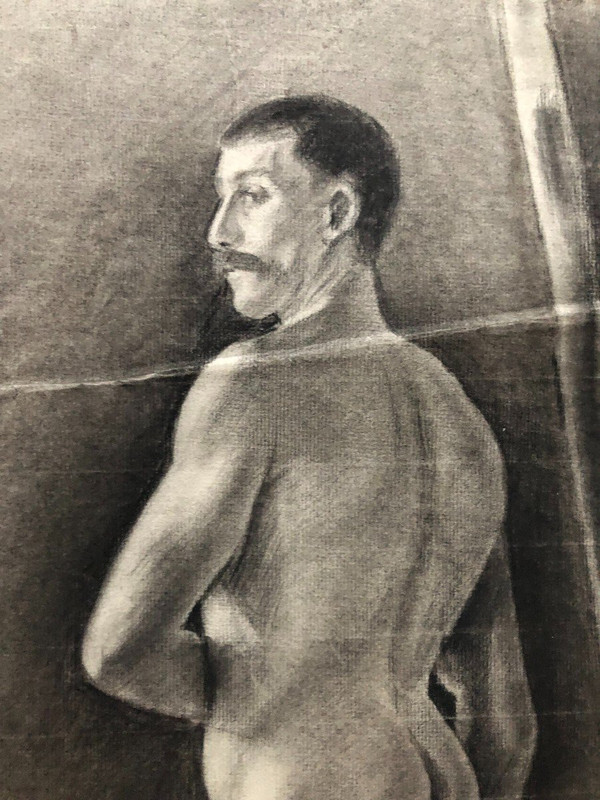 Ancien Dessin Académique Vers 1900 Par Chauvet Gaston - Crayon N° 8