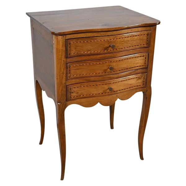 Petite Commode Chiffonnière en Noyer, style Louis XV – fin XIXe