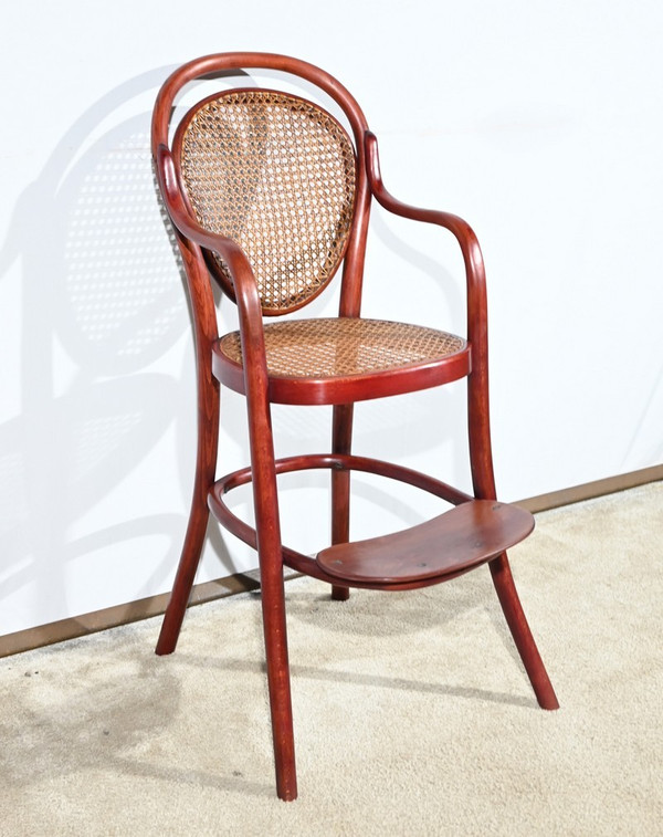 Beech high chair n°12303, stamped Thonet - Early 20th century