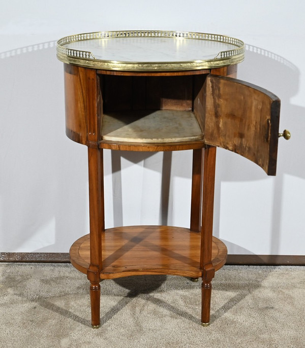 Petite Table Tambour en Noyer et Acajou, style Louis XVI – 2ème Partie XIXe