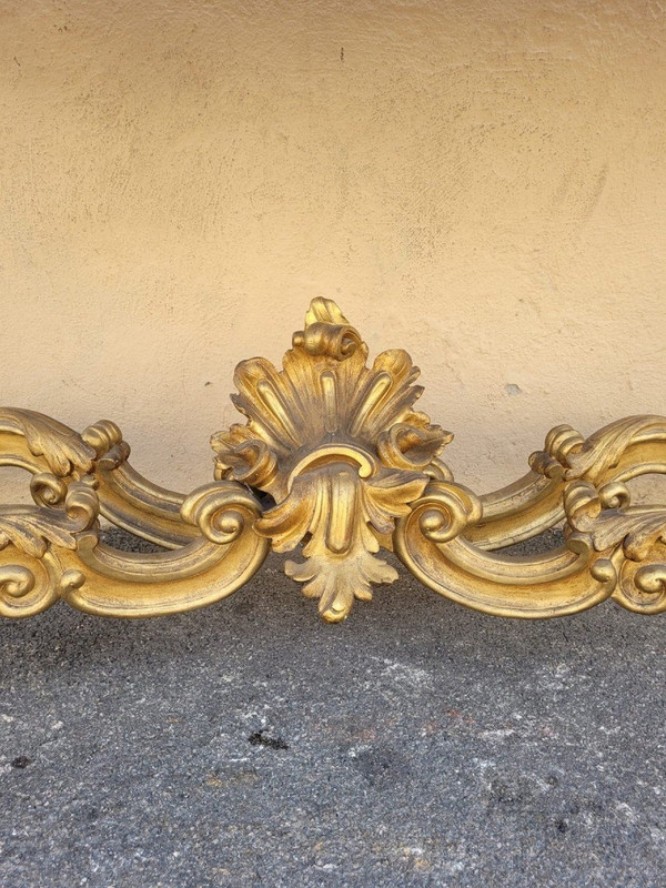 Louis XV Style Golden Wood Console, 19th Century