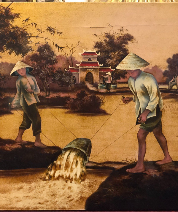 Lacquer Panel From Vietnam Around 1950