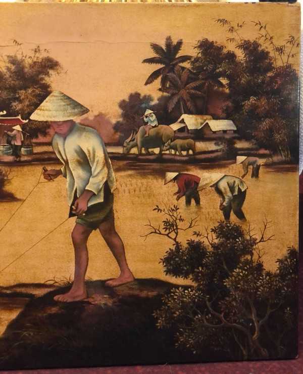 Lacquer Panel From Vietnam Around 1950