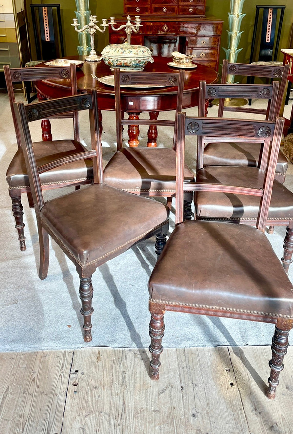 Suite de 6 chaises, XIXe siècle 