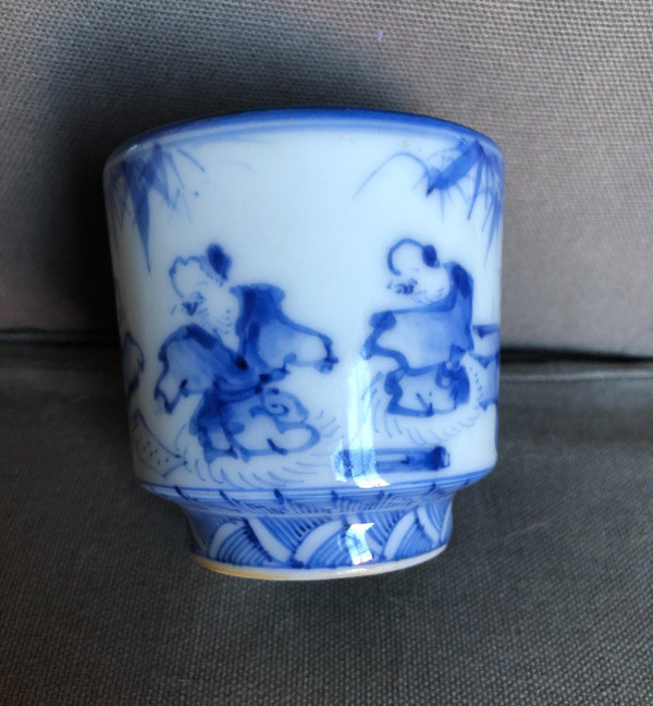 Brush Pot - Calligrafia - Porcellana vietnamita blu e bianca, XIX secolo