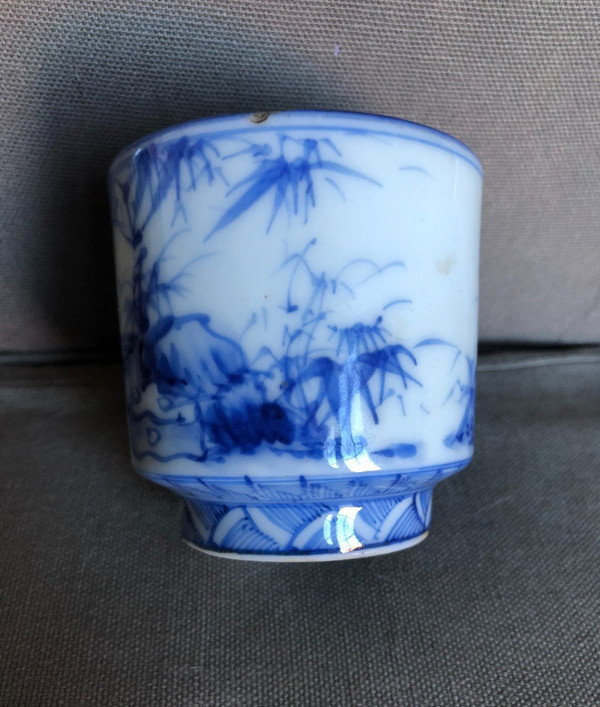 Brush Pot - Calligrafia - Porcellana vietnamita blu e bianca, XIX secolo