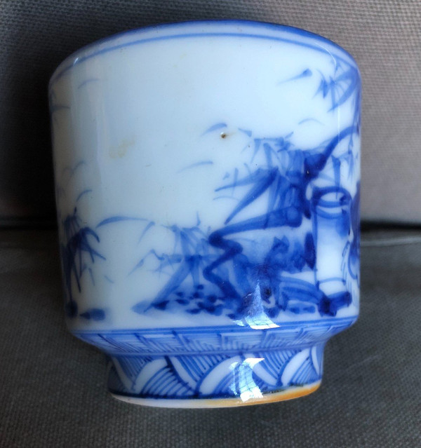 Brush Pot - Calligrafia - Porcellana vietnamita blu e bianca, XIX secolo