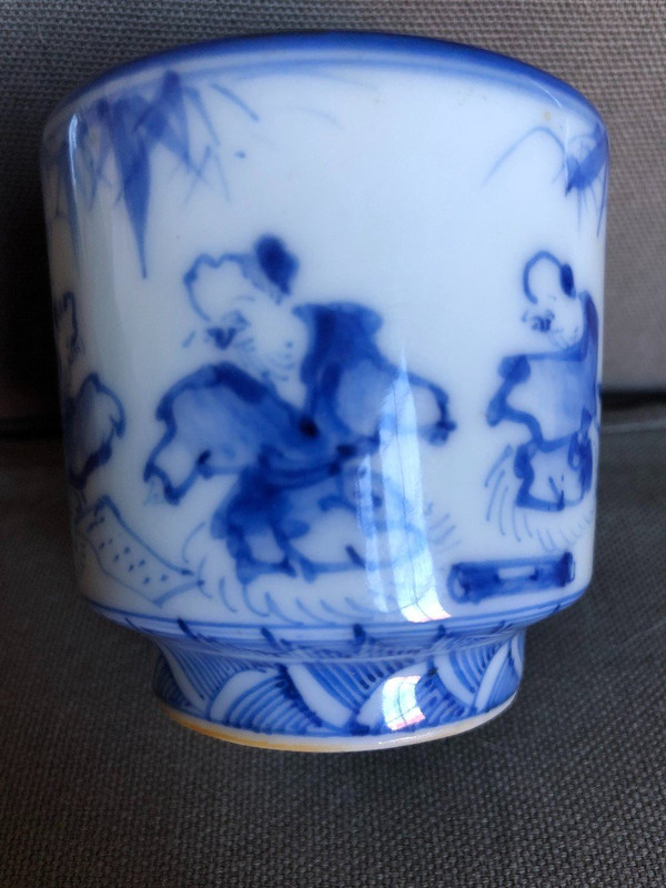 Brush Pot - Calligrafia - Porcellana vietnamita blu e bianca, XIX secolo