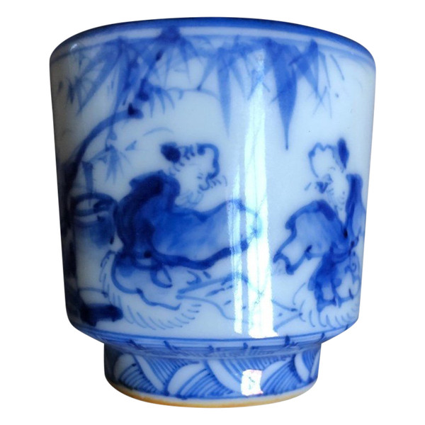 Brush Pot - Calligrafia - Porcellana vietnamita blu e bianca, XIX secolo