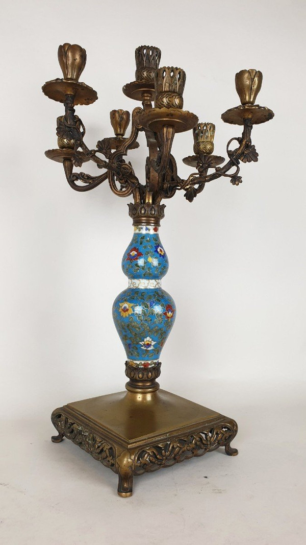 Porcelain And Bronze Candelabra, Japonism, 19th Century