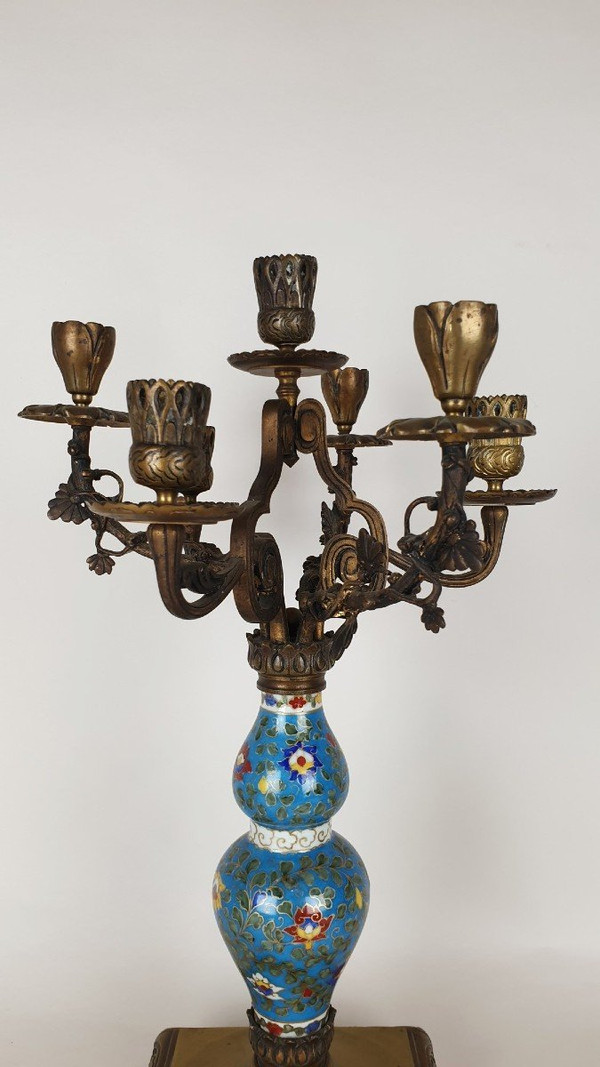 Porcelain And Bronze Candelabra, Japonism, 19th Century