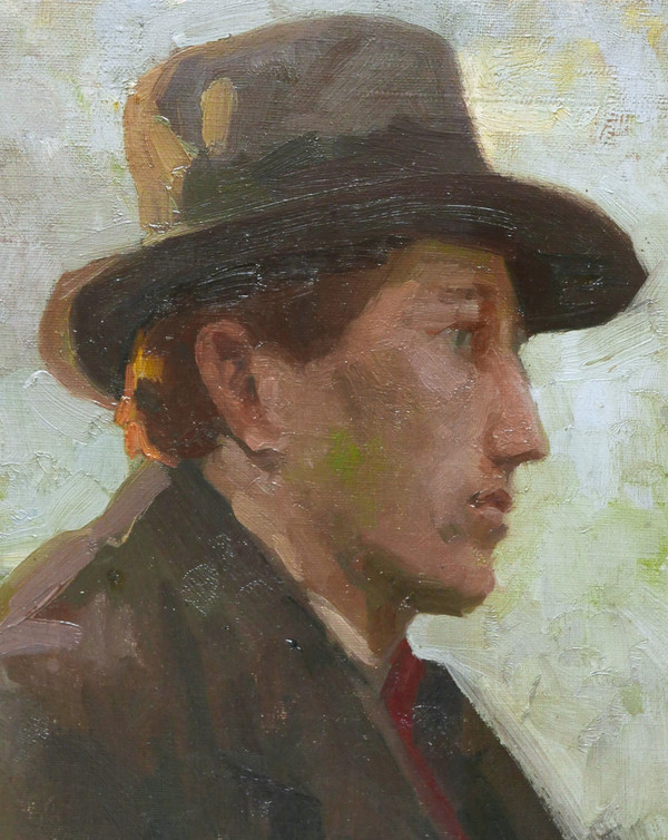 FRENCH SCHOOL circa 1900 - 1910, Portrait of a man with a hat