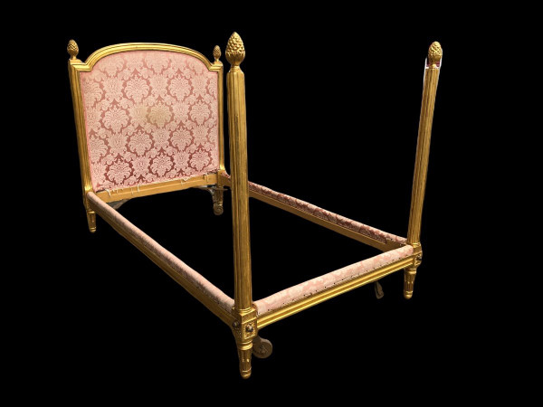 Louis XVI Period Bed In Golden Wood - 18th Century