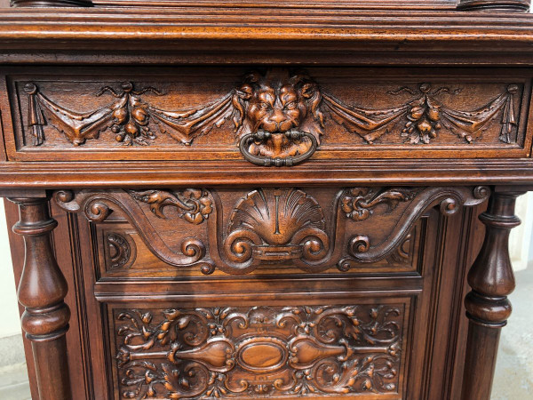 Credence En Noyer De Style Renaissance Fin XIXéme Siècle - Buffet - Desserte