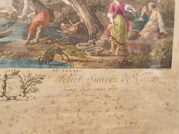 Suite De 4 Gravures Encadrées, La Pêche, XIXème Siècle