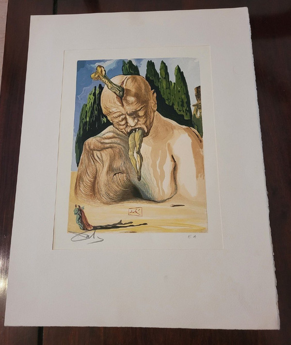 "a Devil Logician", Lithograph, Dali, 20th Century