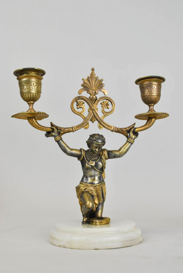 *Offre spéciale  *Pair Of Nubian Candelabra, 19th Century