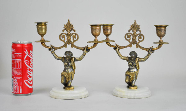 *Offre spéciale  *Pair Of Nubian Candelabra, 19th Century