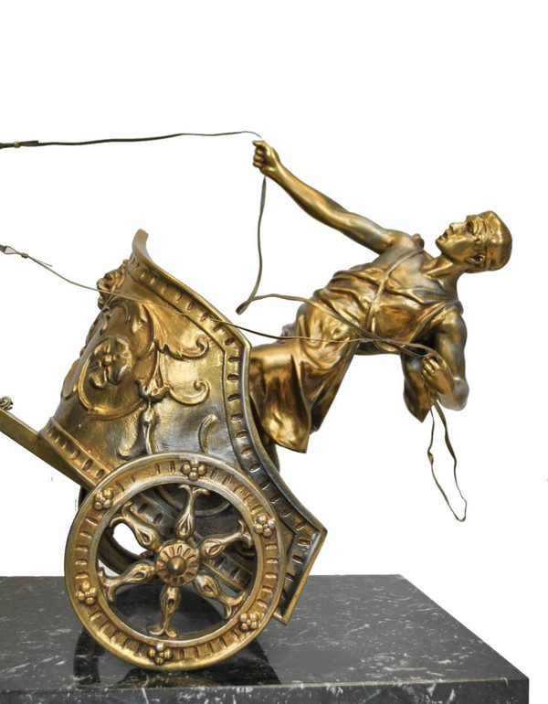 Roman Chariot, Domenech Pfeffer, Late 19th Century Sculpture