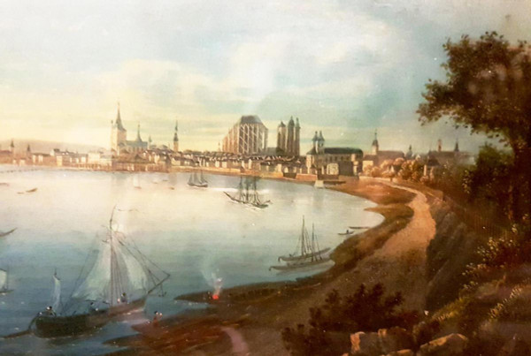 Pairs of Watercolors, Views of Cologne and Biebrich Castle, 19th Century