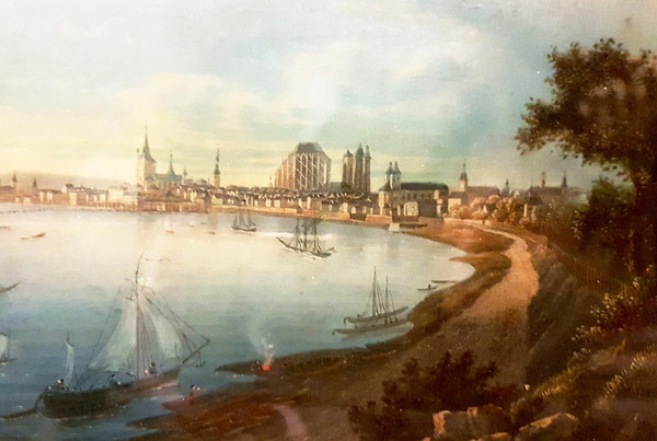 Pairs of Watercolors, Views of Cologne and Biebrich Castle, 19th Century