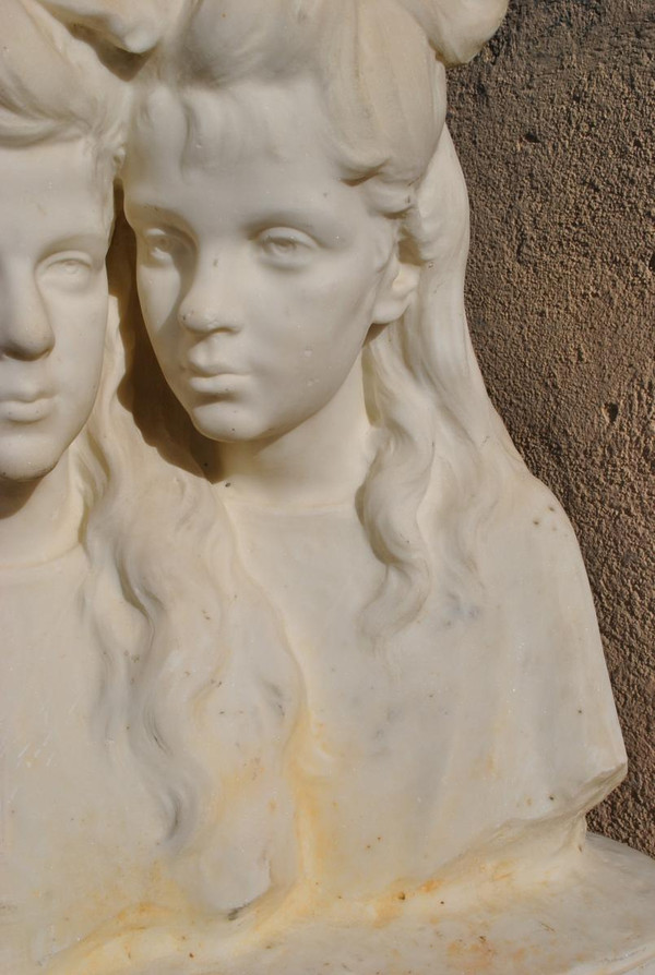 *Offre spéciale *Busts Of Young Women, Carrara Marble, Late 19th Century