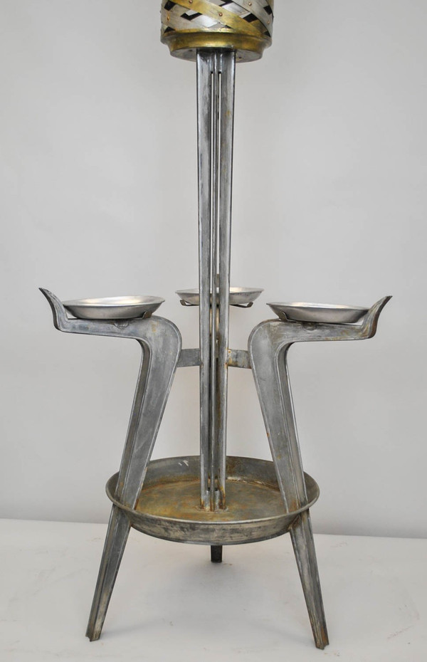 Pflanzgefäß aus Silber- und Goldmessing, 1950er Jahre