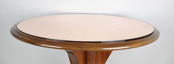 Jules Leleu, Art Deco mahogany pedestal table, 20th century