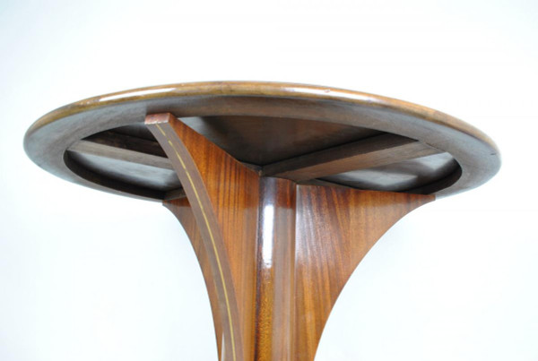 Jules Leleu, Art Deco mahogany pedestal table, 20th century