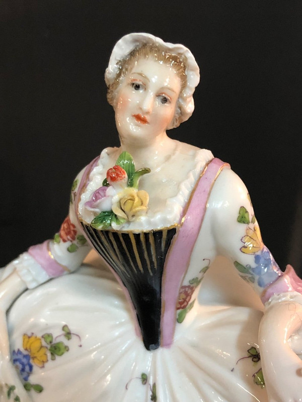 Frankenthal German Manufacture Pair Of Groups - Porcelain Subjects