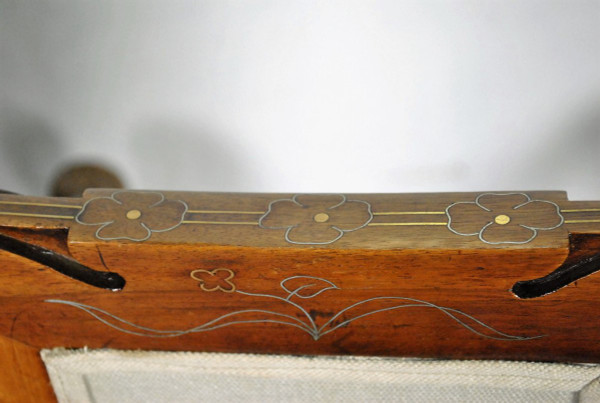 *Offre spéciale*5-room living room, Att. in E Quarti, Wood Inlaid With Brass, Art Nouveau, 20th 