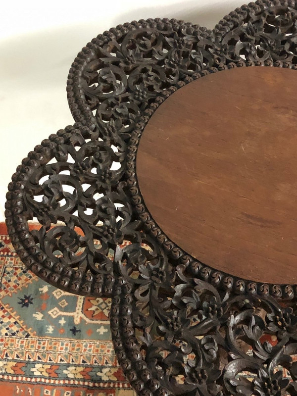 Thai Pedestal Table - Exotic Wood Early 20th Century