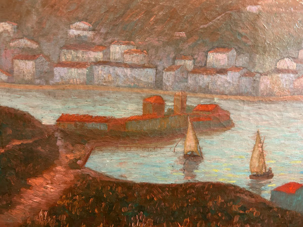 Ed . Poulain - Vue D'un Port Dated 1920 - Oil On Canvas