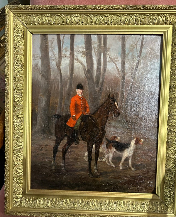 Painting - Oil On Canvas Hunting - Signed And Dated 1902