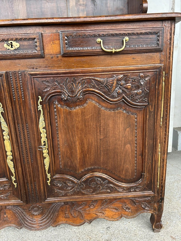 Buffet Vaisselier Normand Eschenholz Stil Louis XV XIX.