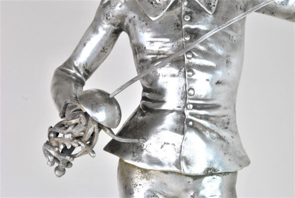 E Laporte, 1st Arms, Signed Silver Bronze, 19th Century