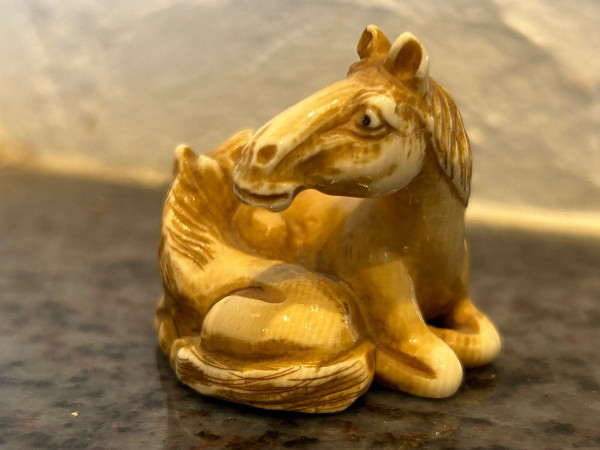 Netsuke - Okimono Chevaux Ivoire Début XIXéme Siècle