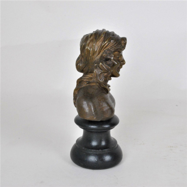 F Renard, Buste De Femme, Sculpture En Bronze, Art Nouveau, XXème Siècle