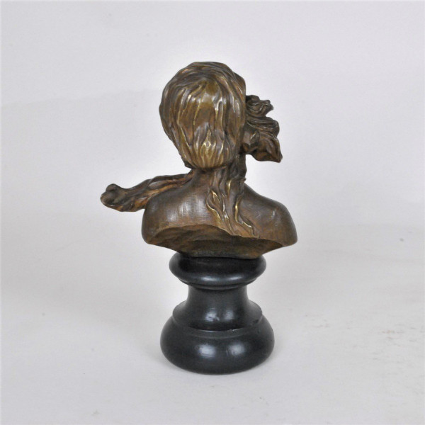 F Renard, Buste De Femme, Sculpture En Bronze, Art Nouveau, XXème Siècle