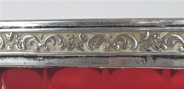 Ruby Crystal Cup With Silver Frame, Late 19th Early 20th Century